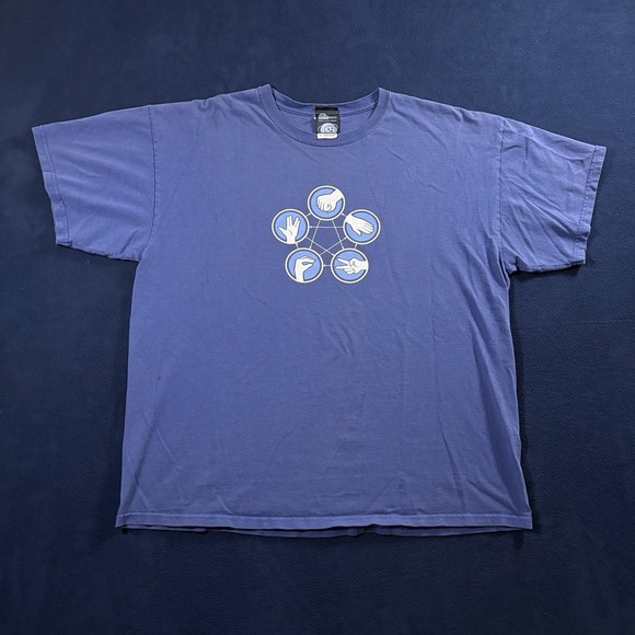 Thinkgeek Other - Vintage ThinkGeek Big Bang Theory Shirt XL Rock Paper Scissors Lizard Spock Blue